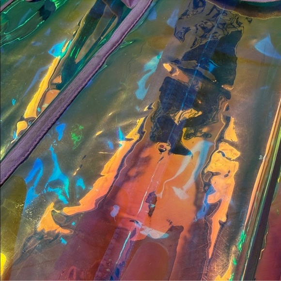 Dolls Kill Club Exx Dream Crusher Clear Holographic PVC Rainbow Skirt XXL - Picture 6 of 8